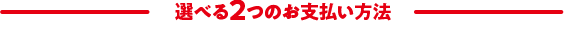 選べる2つのお支払い方法